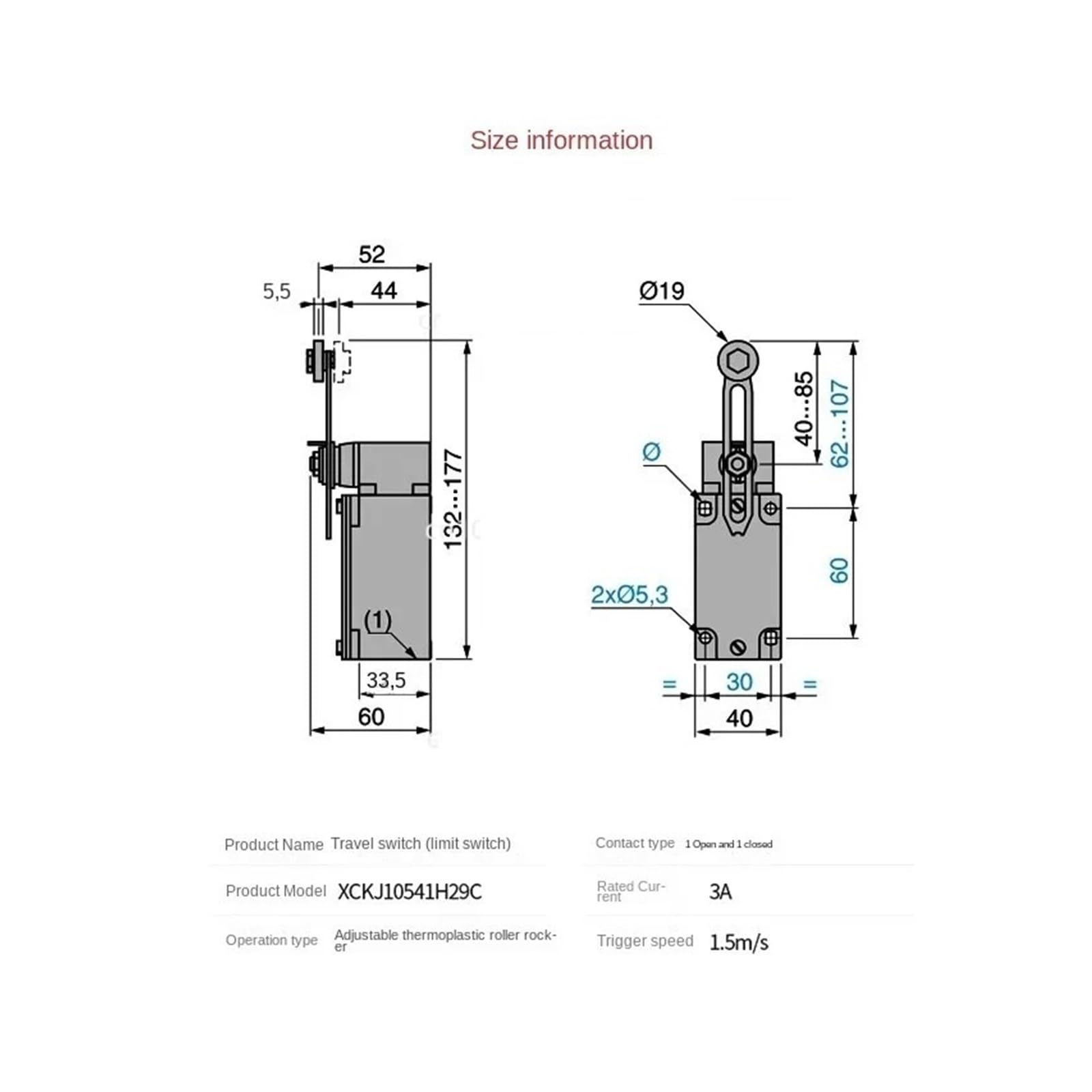 Limit switch XCK-J10541 XCKJ10541 : Amazon.ca: Industrial & Scientific